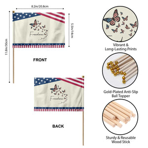 Butterfly Of Freedom American Pride Patriotic Handheld Flag TS12 Print Your Wear