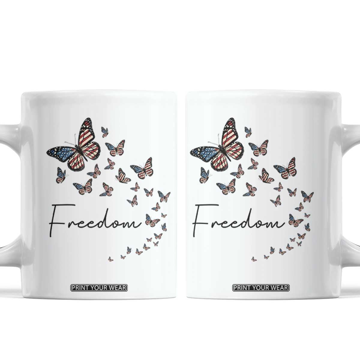 Butterfly Of Freedom American Pride Coffee Mug TS12 White Print Your Wear
