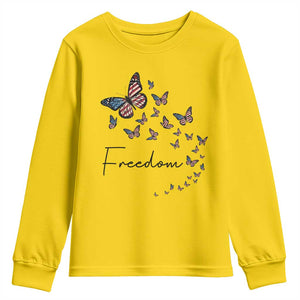 Butterfly Of Freedom American Pride Youth Sweatshirt TS12 Daisy Print Your Wear