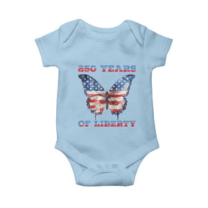 Patriotic Butterfly Baby Onesie 250 Years Of Liberty TS12 Light Blue Print Your Wear