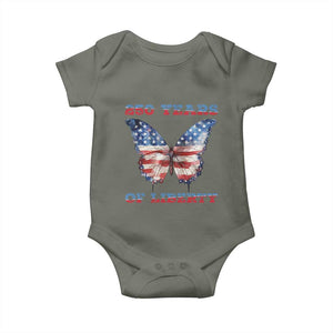 Patriotic Butterfly Baby Onesie 250 Years Of Liberty TS12 Military Green Print Your Wear