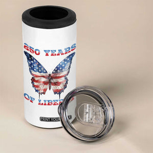 Patriotic Butterfly 4 in 1 Can Cooler Tumbler 250 Years Of Liberty TS12 Print Your Wear