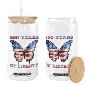 Patriotic Butterfly Glass Can 250 Years Of Liberty TS12 Print Your Wear