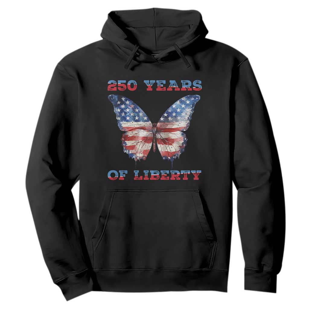 Patriotic Butterfly Hoodie 250 Years Of Liberty TS12 Black Print Your Wear