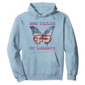 Patriotic Butterfly Hoodie 250 Years Of Liberty TS12 Light Blue Print Your Wear