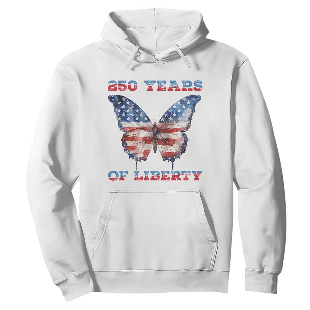 Patriotic Butterfly Hoodie 250 Years Of Liberty TS12 White Print Your Wear