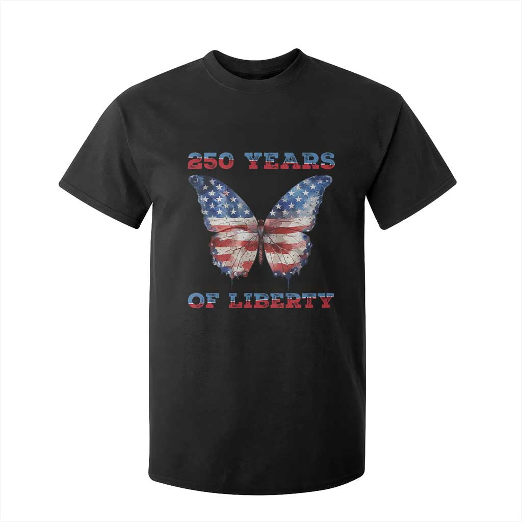 Patriotic Butterfly T Shirt For Kid 250 Years Of Liberty TS12 Black Print Your Wear