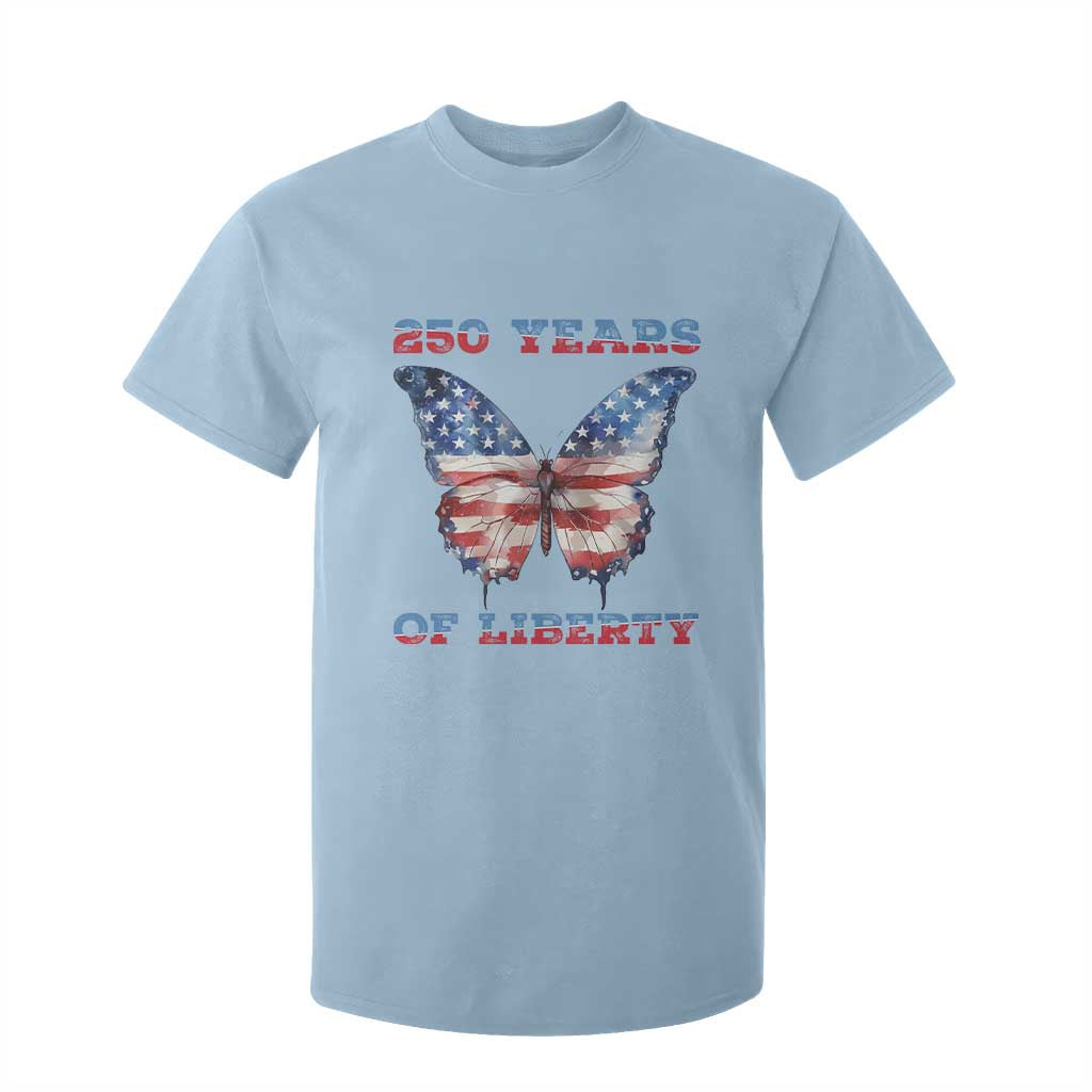 Patriotic Butterfly T Shirt For Kid 250 Years Of Liberty TS12 Light Blue Print Your Wear