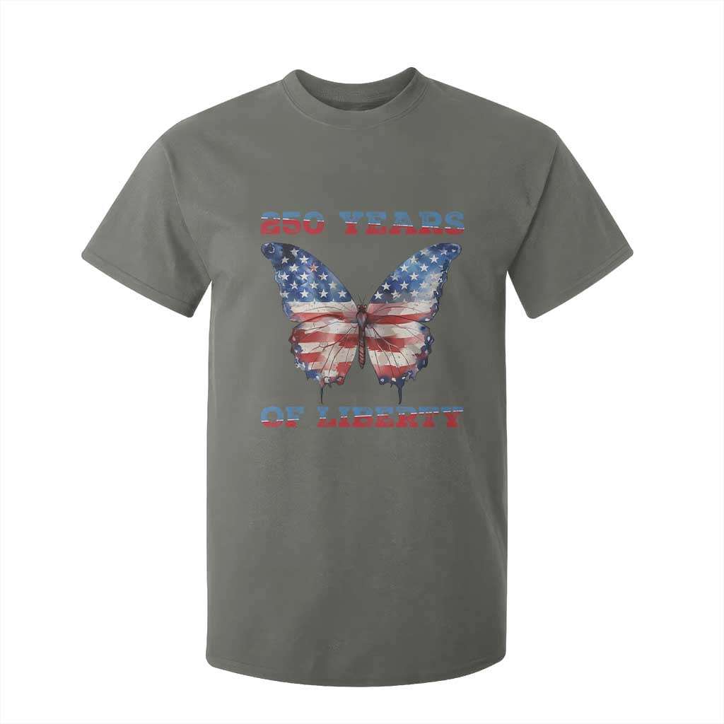 Patriotic Butterfly T Shirt For Kid 250 Years Of Liberty TS12 Military Green Print Your Wear