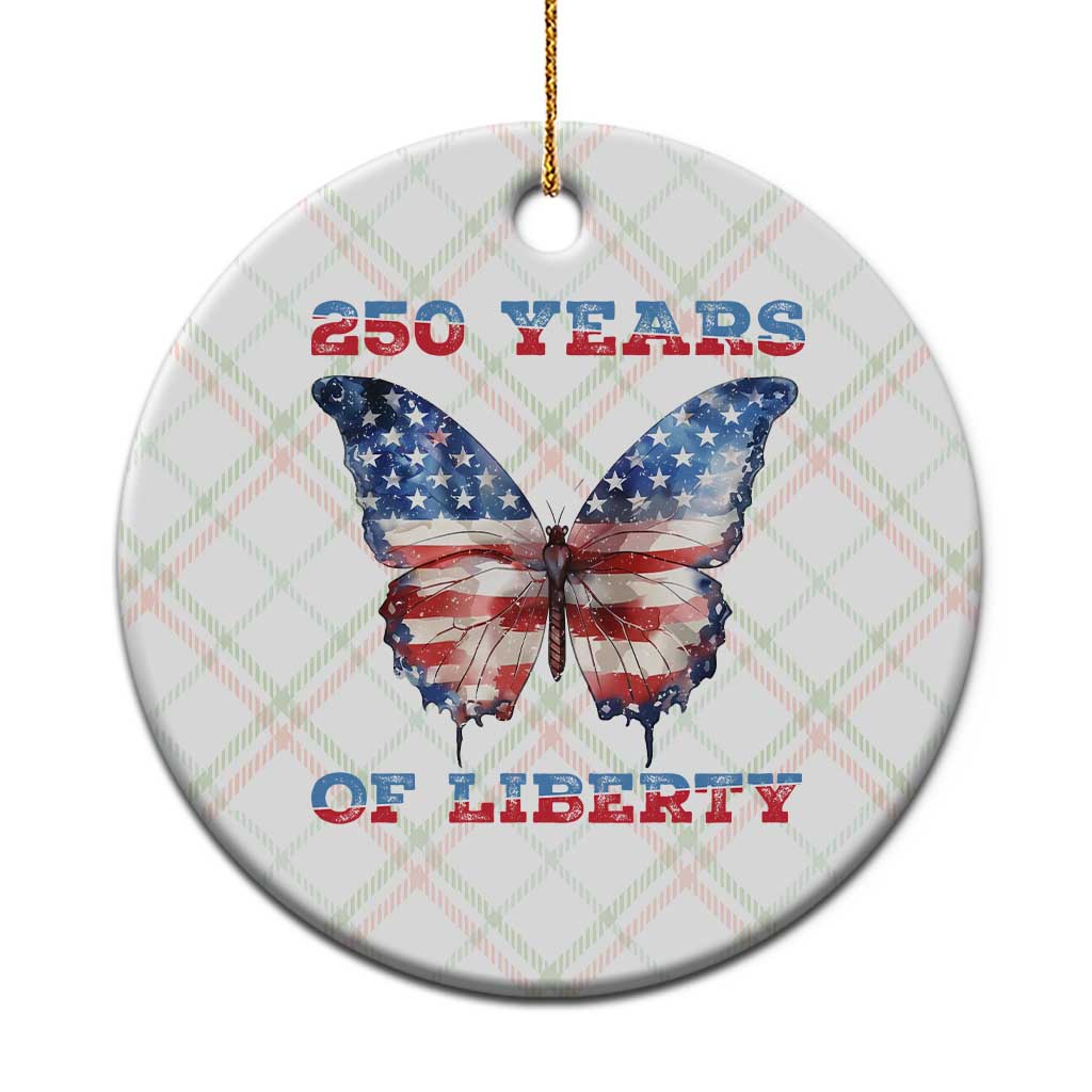 Patriotic Butterfly Ceramic Ornament 250 Years Of Liberty TS12 1pc Christmas Plaid Print Your Wear