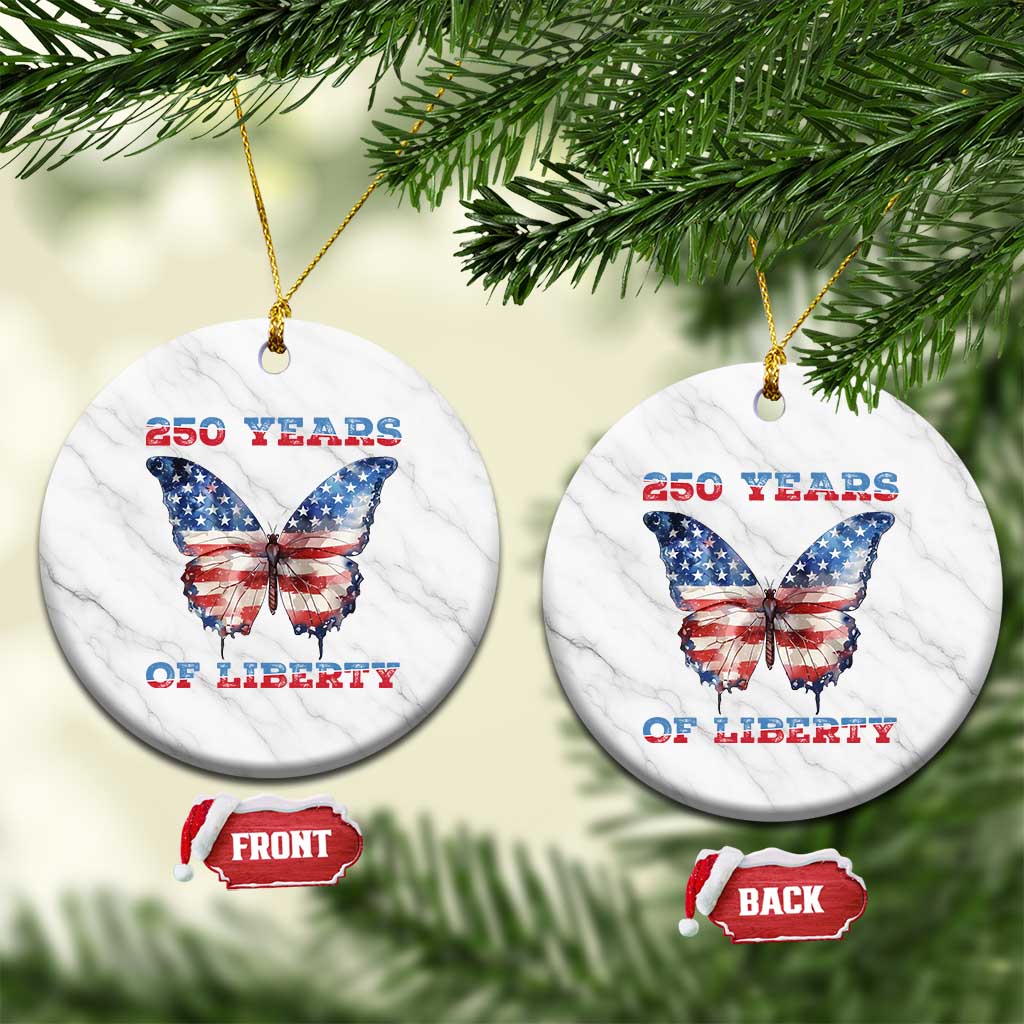 Patriotic Butterfly Ceramic Ornament 250 Years Of Liberty TS12 1pc White Marble Print Your Wear