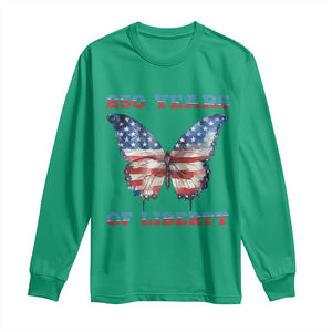 Patriotic Butterfly Long Sleeve Shirt 250 Years Of Liberty TS12 Irish Green Print Your Wear