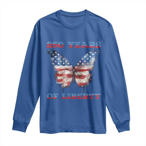 Patriotic Butterfly Long Sleeve Shirt 250 Years Of Liberty TS12 Royal Blue Print Your Wear