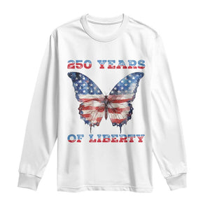 Patriotic Butterfly Long Sleeve Shirt 250 Years Of Liberty TS12 White Print Your Wear