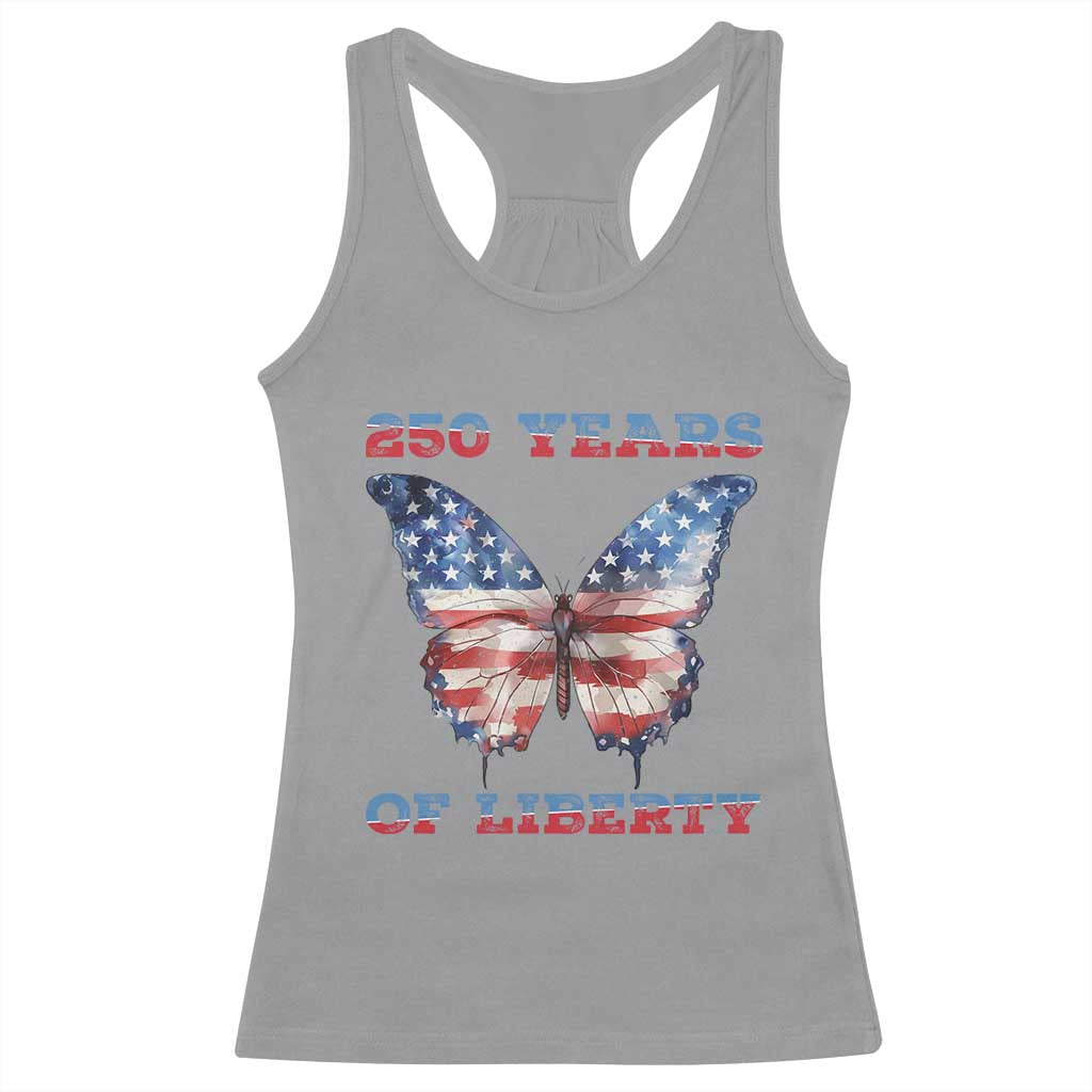 Patriotic Butterfly Racerback Tank Top 250 Years Of Liberty TS12 Sport Gray Print Your Wear