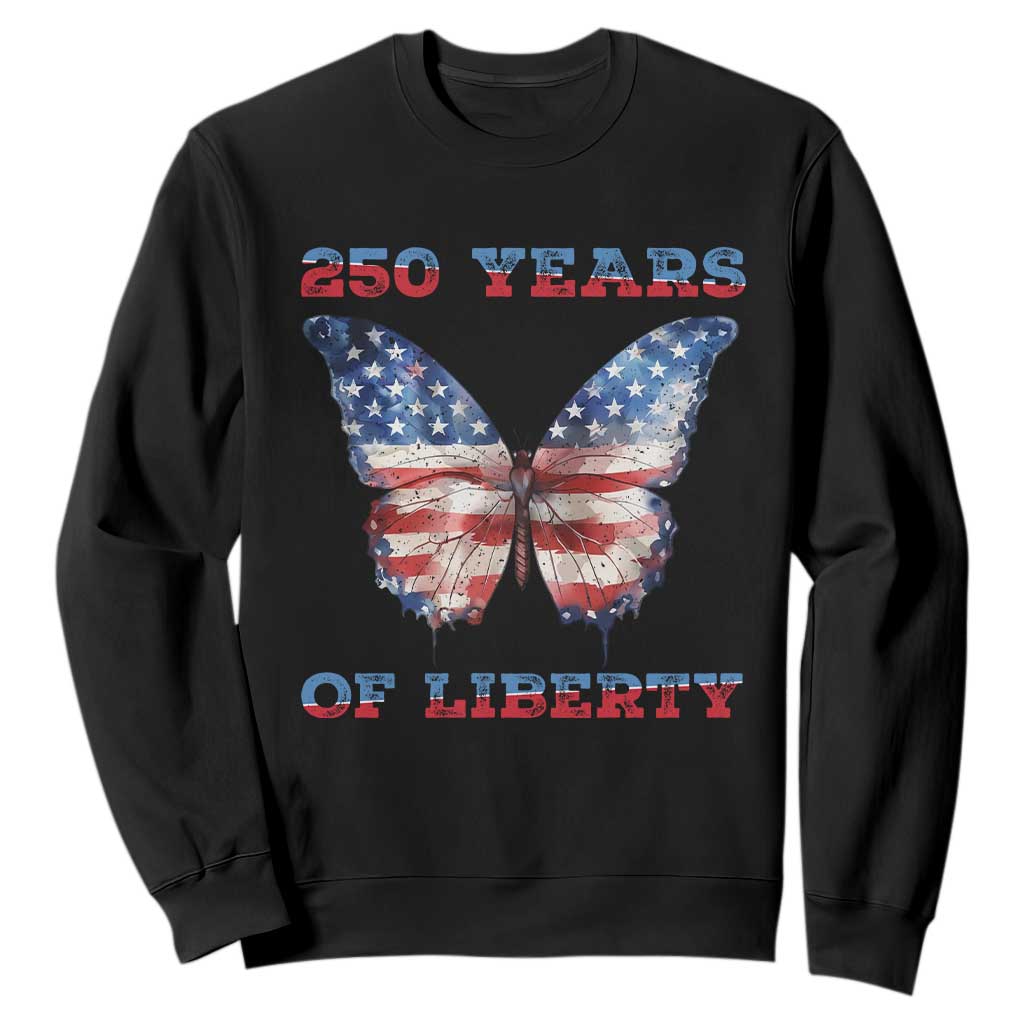 Patriotic Butterfly Sweatshirt 250 Years Of Liberty TS12 Black Print Your Wear