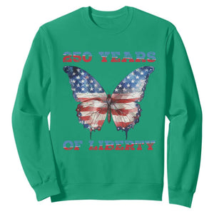 Patriotic Butterfly Sweatshirt 250 Years Of Liberty TS12 Irish Green Print Your Wear