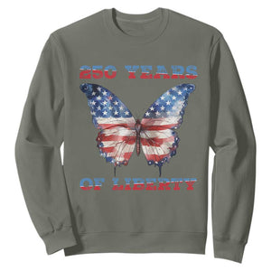 Patriotic Butterfly Sweatshirt 250 Years Of Liberty TS12 Military Green Print Your Wear