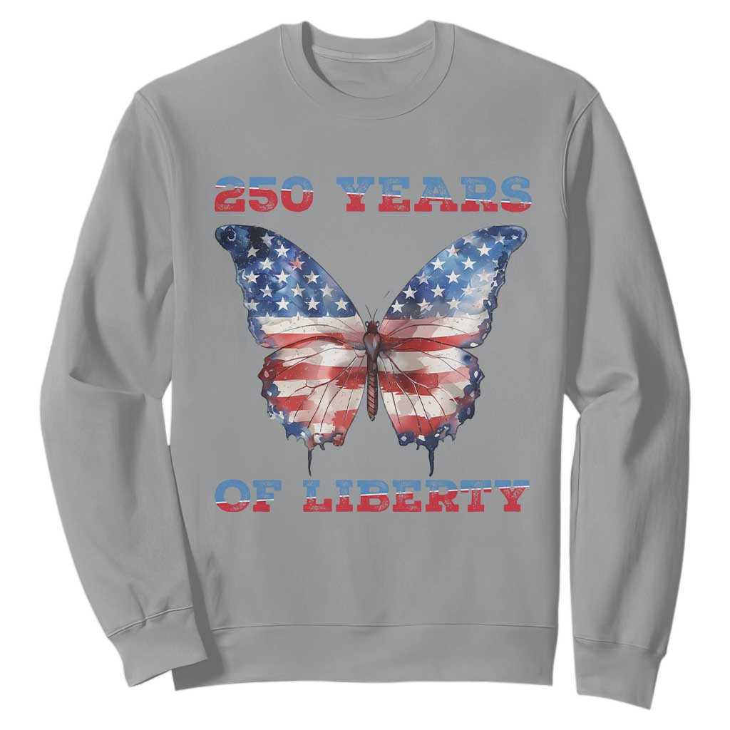 Patriotic Butterfly Sweatshirt 250 Years Of Liberty TS12 Sport Gray Print Your Wear