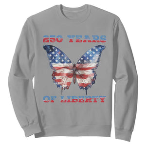 Patriotic Butterfly Sweatshirt 250 Years Of Liberty TS12 Sport Gray Print Your Wear