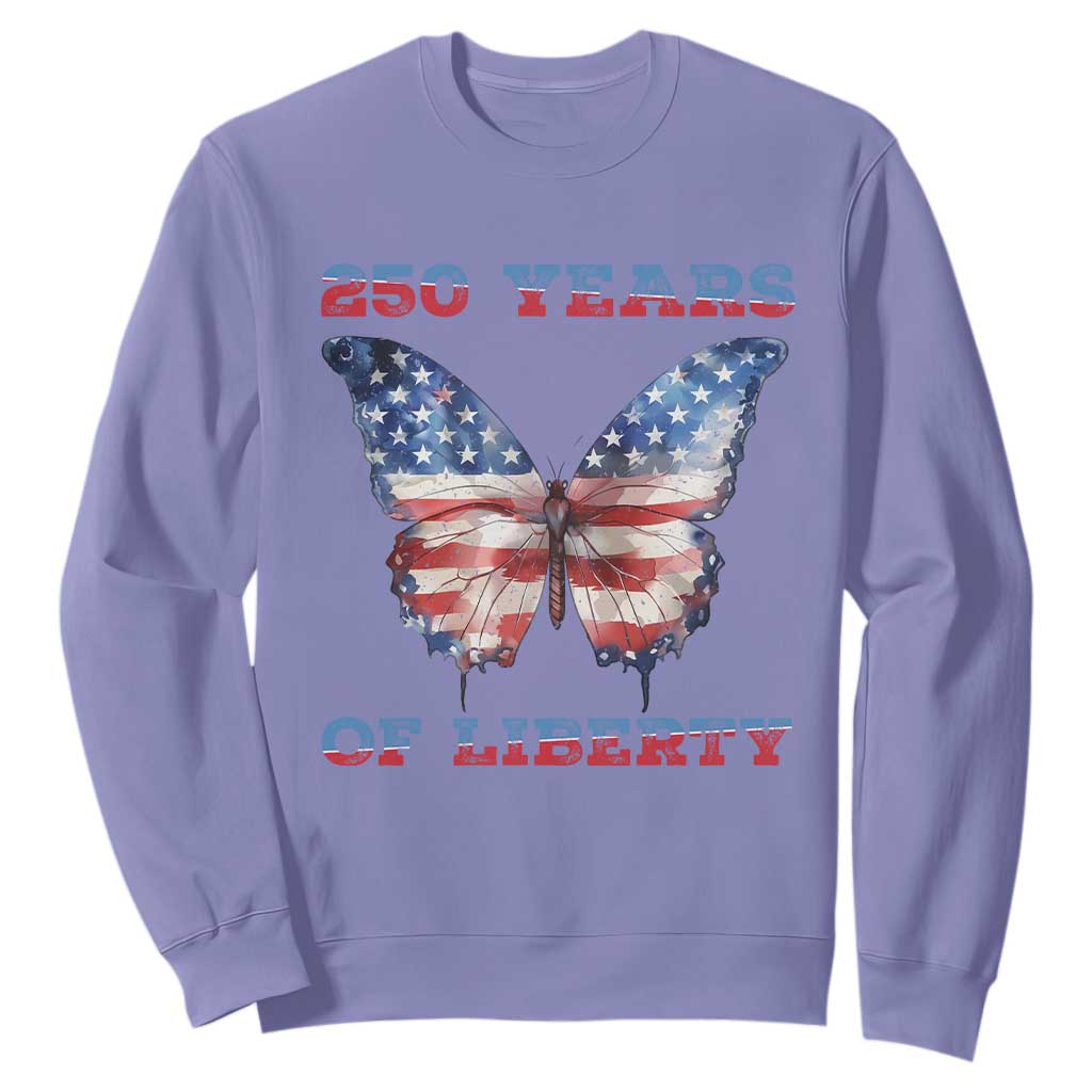 Patriotic Butterfly Sweatshirt 250 Years Of Liberty TS12 Violet Print Your Wear