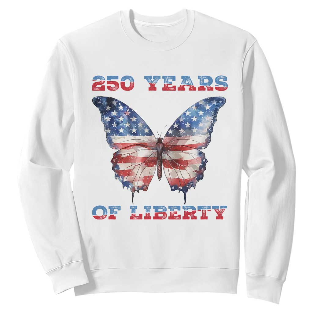 Patriotic Butterfly Sweatshirt 250 Years Of Liberty TS12 White Print Your Wear