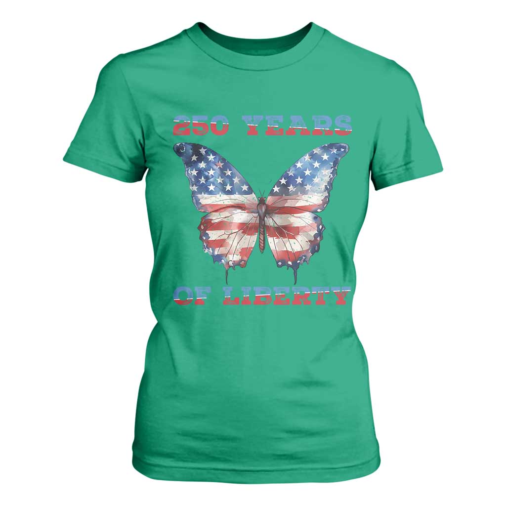 Patriotic Butterfly T Shirt For Women 250 Years Of Liberty TS12 Irish Green Print Your Wear