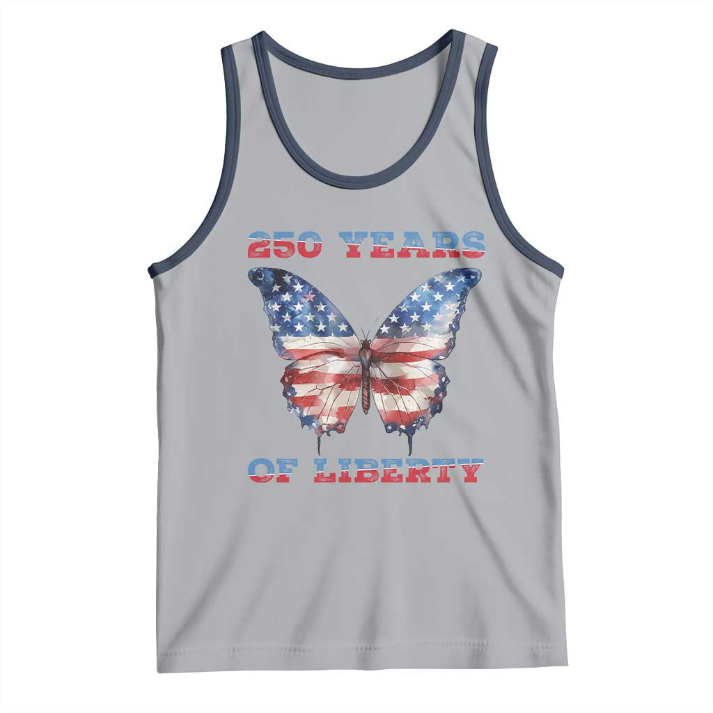 Patriotic Butterfly Tank Top 250 Years Of Liberty TS12 Athletic Heather Navy Print Your Wear