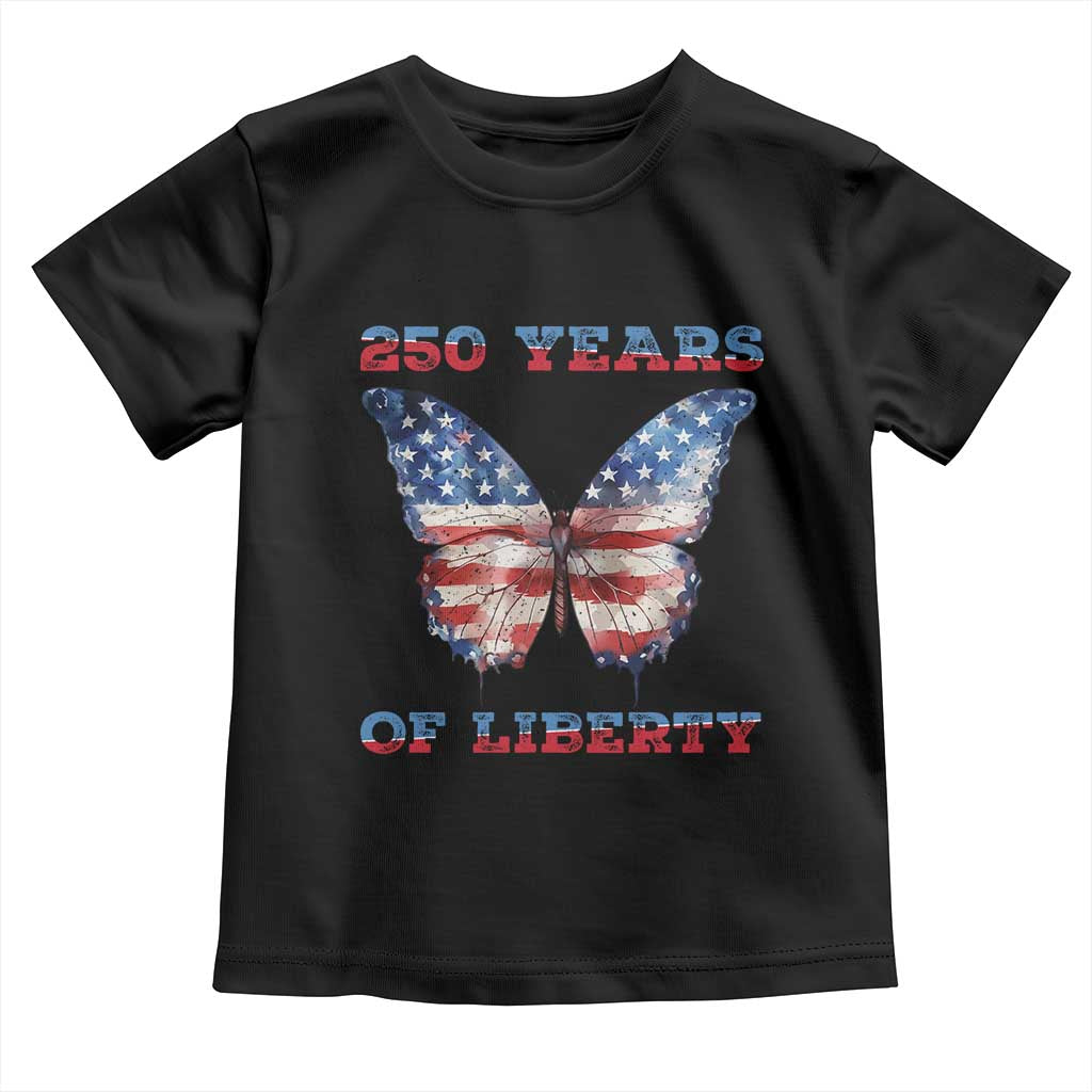 Patriotic Butterfly Toddler T Shirt 250 Years Of Liberty TS12 Black Print Your Wear