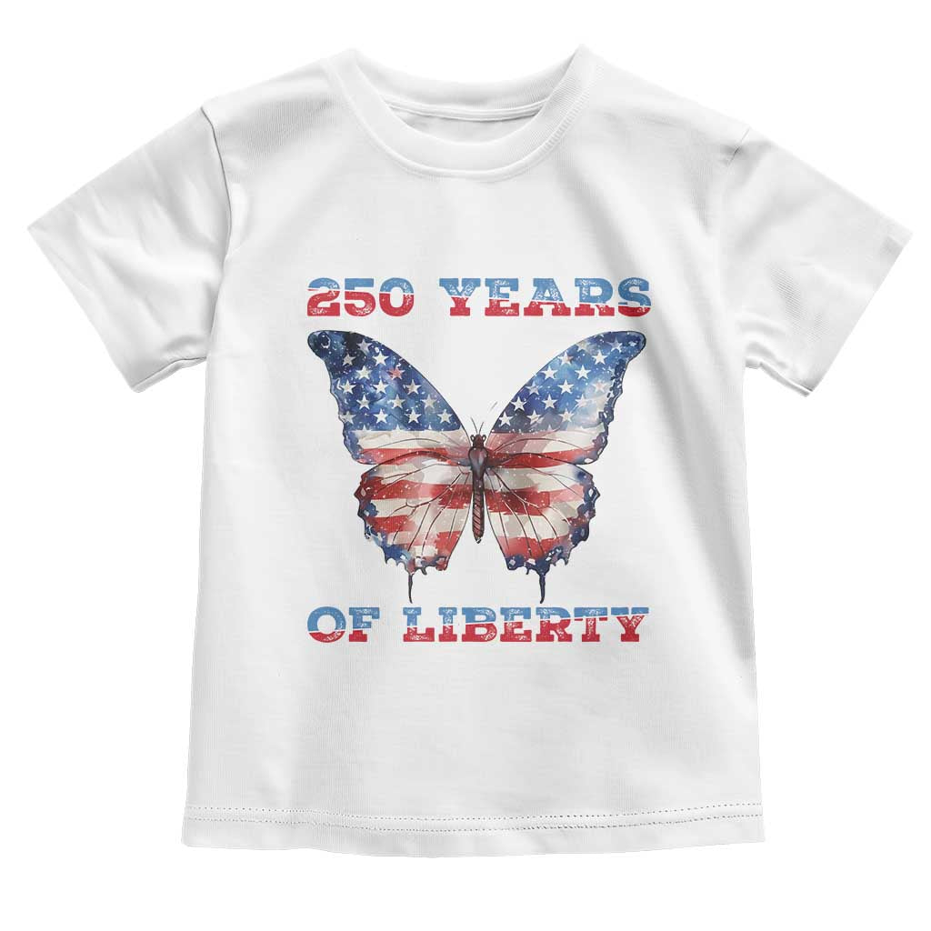 Patriotic Butterfly Toddler T Shirt 250 Years Of Liberty TS12 White Print Your Wear