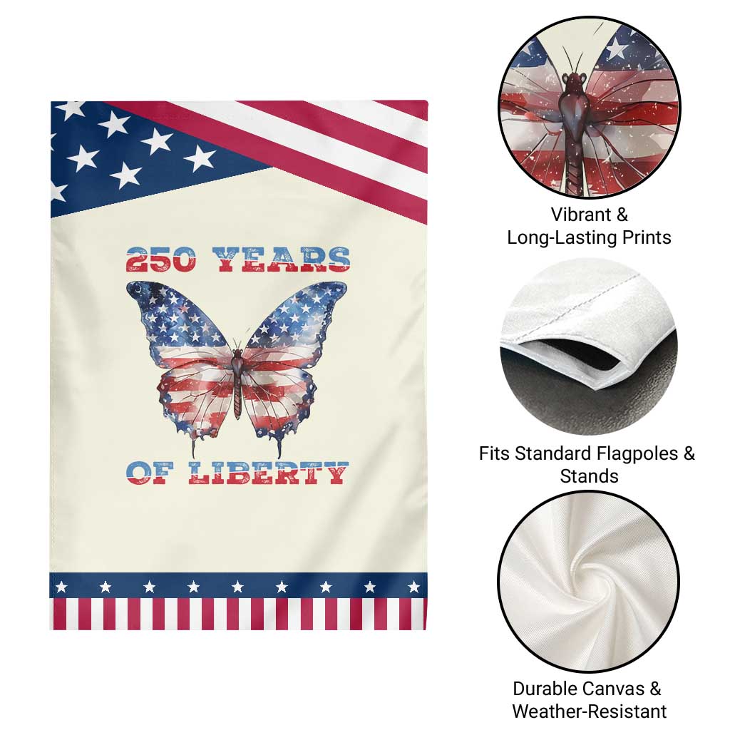 Patriotic Butterfly Garden Flag 250 Years Of Liberty TS12 Print Your Wear