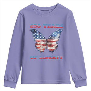 Patriotic Butterfly Youth Sweatshirt 250 Years Of Liberty TS12 Violet Print Your Wear