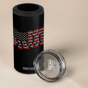Vintage American Flag 50 States 4 in 1 Can Cooler Tumbler Patriotic Gift TS12 Print Your Wear