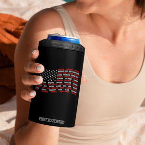 Vintage American Flag 50 States 4 in 1 Can Cooler Tumbler Patriotic Gift TS12 Print Your Wear
