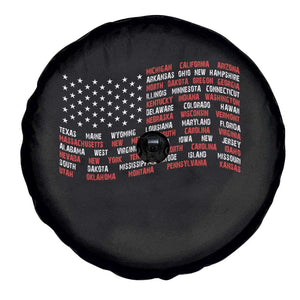 Vintage American Flag 50 States Spare Tire Cover Patriotic Gift TS12 Print Your Wear