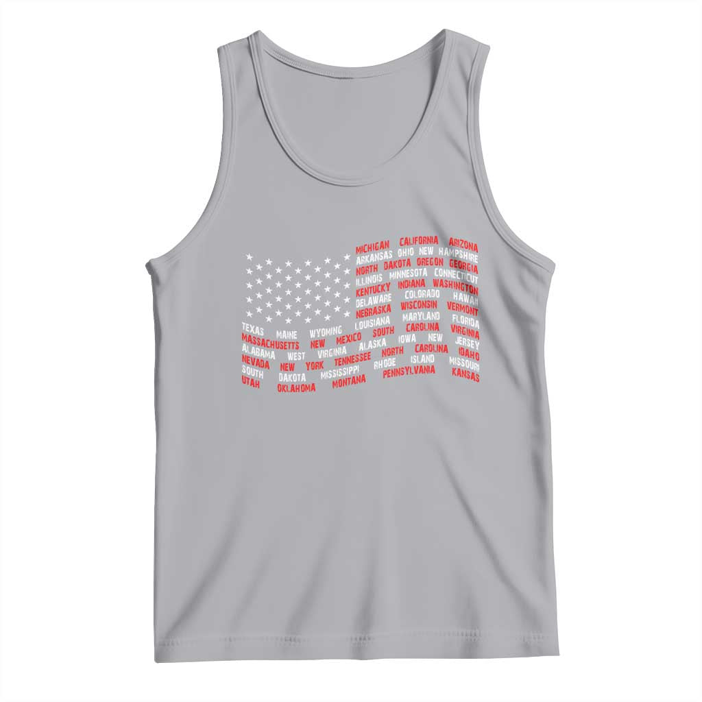 Vintage American Flag 50 States Tank Top Patriotic Gift TS12 Athletic Heather Print Your Wear