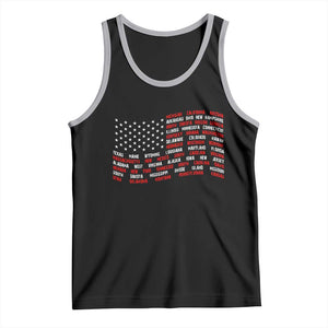 Vintage American Flag 50 States Tank Top Patriotic Gift TS12 Black Athletic Heather Print Your Wear
