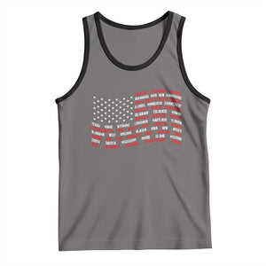 Vintage American Flag 50 States Tank Top Patriotic Gift TS12 Deep Heather Black Print Your Wear