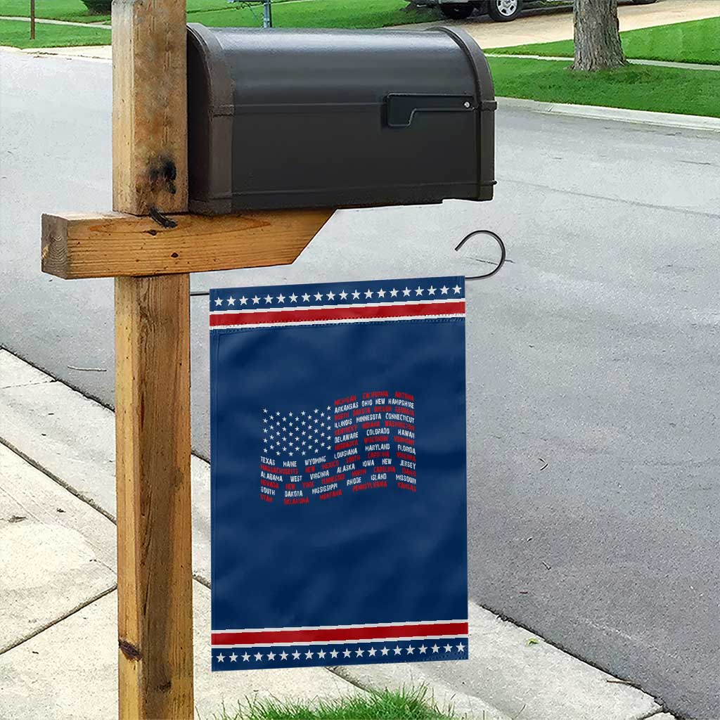Vintage American Flag 50 States Garden Flag Patriotic Gift TS12 Classic Blue Red Print Your Wear
