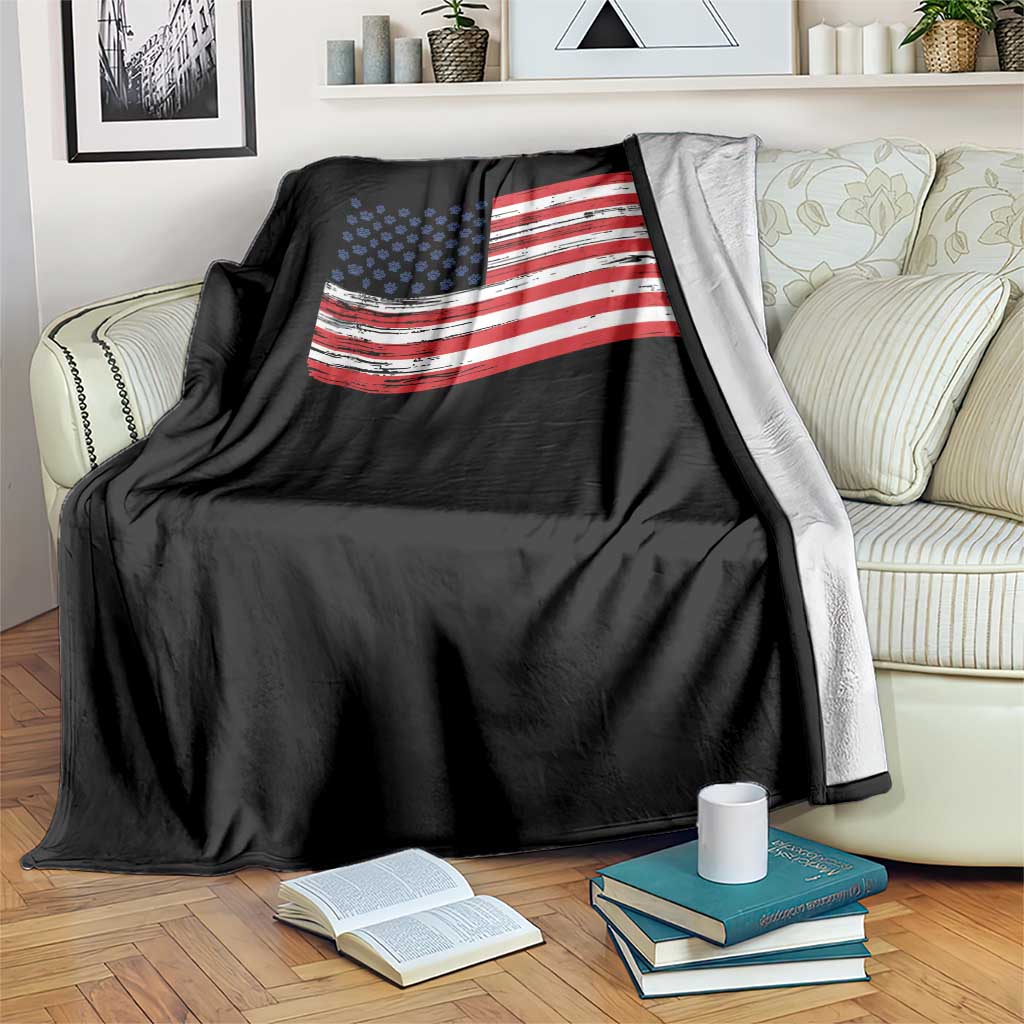 Vintage Patriotic American Flag Dog And Cat Paw Throw Blanket Gift For Pet Lover TS12 Print Your Wear