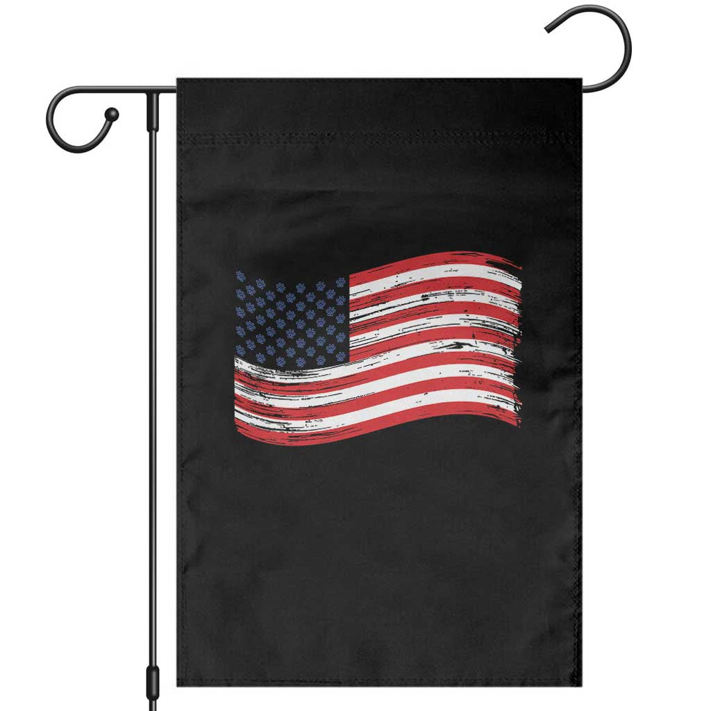 Vintage Patriotic American Flag Dog And Cat Paw Garden Flag Gift For Pet Lover TS12 Black Print Your Wear