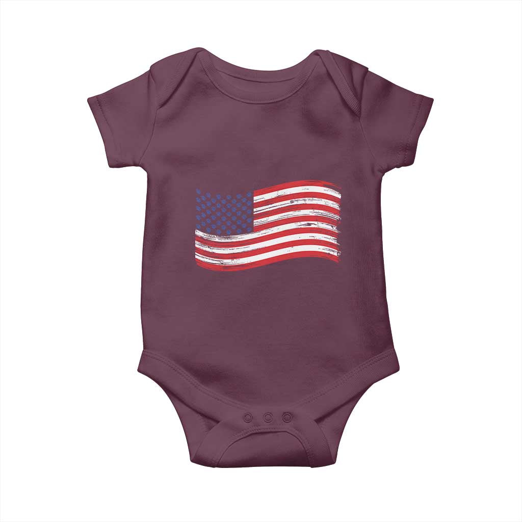 Vintage Patriotic American Flag Dog And Cat Paw Baby Onesie Gift For Pet Lover TS12 Maroon Print Your Wear