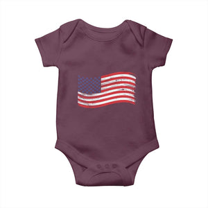 Vintage Patriotic American Flag Dog And Cat Paw Baby Onesie Gift For Pet Lover TS12 Maroon Print Your Wear