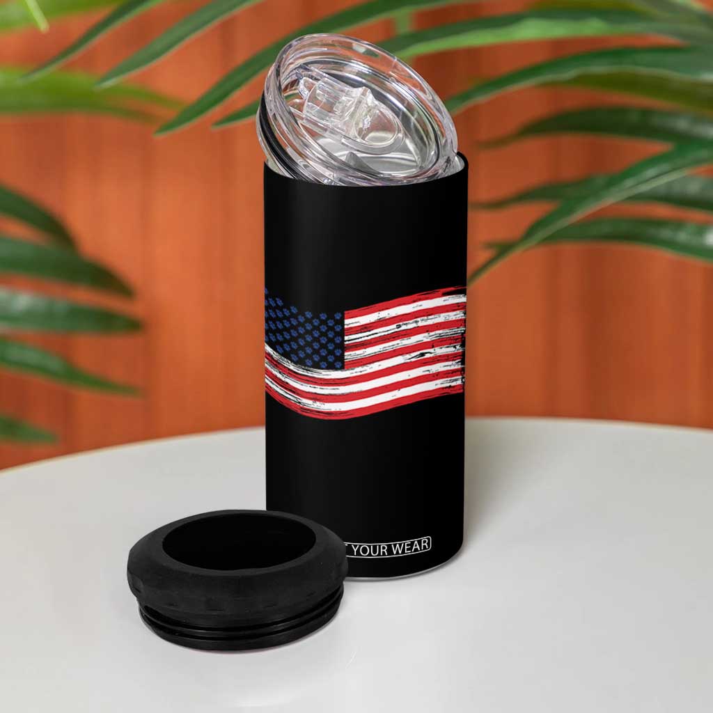 Vintage Patriotic American Flag Dog And Cat Paw 4 in 1 Can Cooler Tumbler Gift For Pet Lover TS12 Print Your Wear