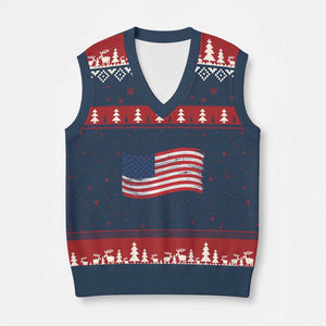 Vintage Patriotic American Flag Dog And Cat Paw V-Neck Knit Sweater Vest Gift For Pet Lover TS12 Navy Red Print Your Wear