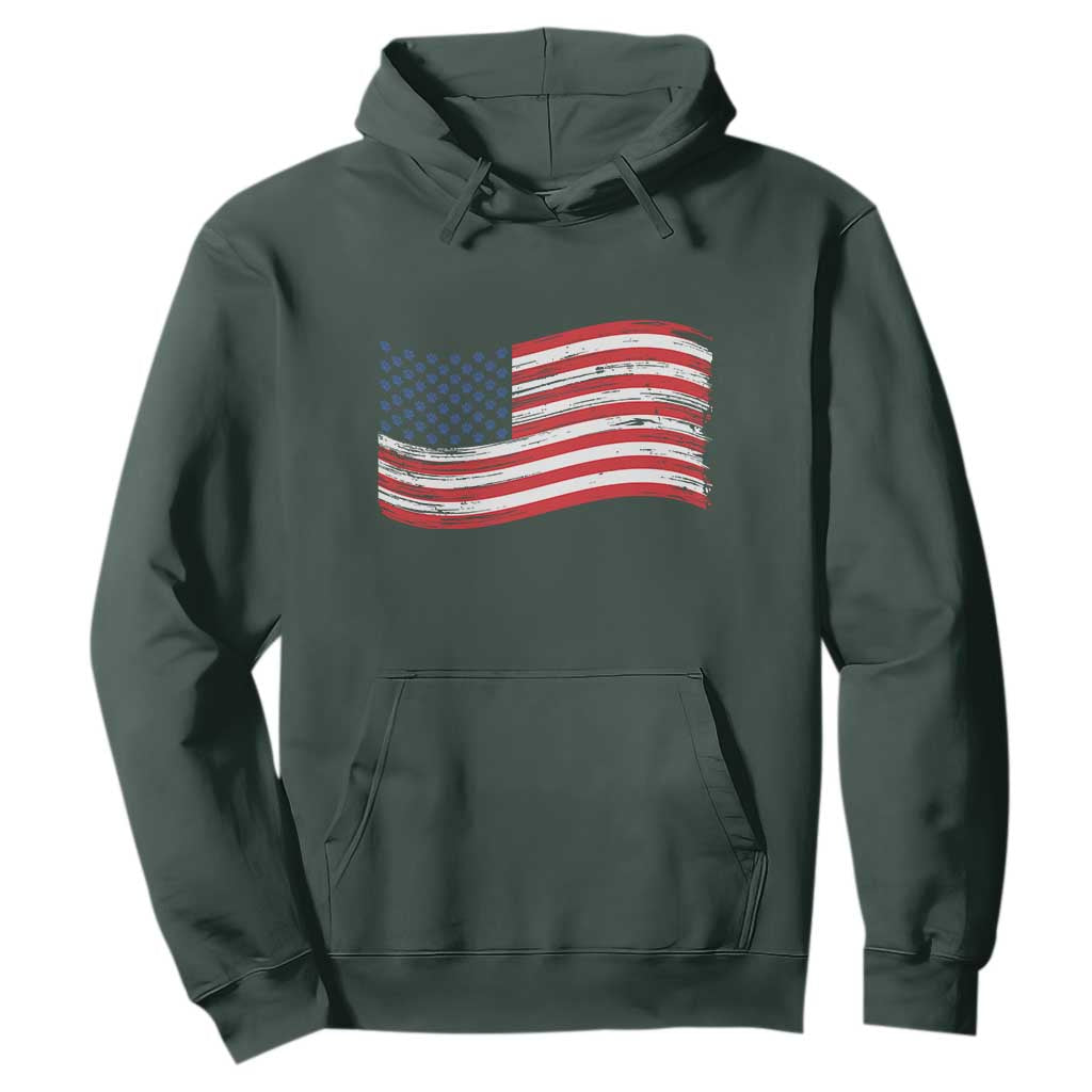 Vintage Patriotic American Flag Dog And Cat Paw Hoodie Gift For Pet Lover TS12 Dark Forest Green Print Your Wear