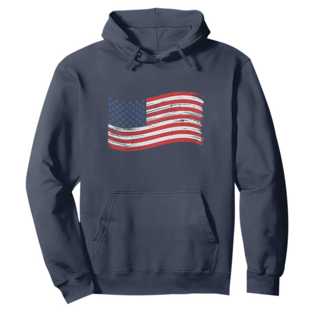 Vintage Patriotic American Flag Dog And Cat Paw Hoodie Gift For Pet Lover TS12 Navy Print Your Wear