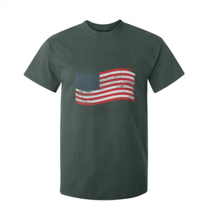 Vintage Patriotic American Flag Dog And Cat Paw T Shirt For Kid Gift For Pet Lover TS12 Dark Forest Green Print Your Wear