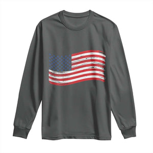 Vintage Patriotic American Flag Dog And Cat Paw Long Sleeve Shirt Gift For Pet Lover TS12 Dark Heather Print Your Wear
