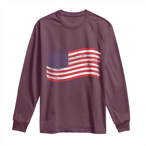 Vintage Patriotic American Flag Dog And Cat Paw Long Sleeve Shirt Gift For Pet Lover TS12 Maroon Print Your Wear